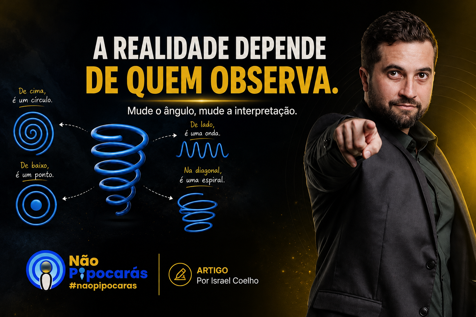Israel Coelho, fundador do Instituto de Comunicação, ilustrando o artigo: A Realidade Depende de Quem Observa: Como o Ângulo da Sua Percepção Transforma Sua Performance